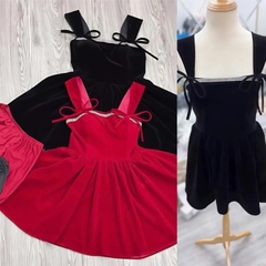 Đầm Nhung 2S Cổ Vuông Dáng Ngắn Xoè Đính Dây Đá Lấp Lánh Chất Liệu Nhung Sang Trọng Phù Hợp Mùa Giáng Sinh