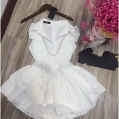 Sét quần đùi bí áo bèo đính dây đá thân sau áo có chun co giản cho nữ - Women Top Thun Nhung Voi set đồ