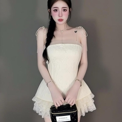 Sét bộ ren nữ hotrend váy tầng áo cúp phối lưới thân sau áo chạy chỉ thun mocking co giản dể mặc cho phong cách thời trang hiện đại