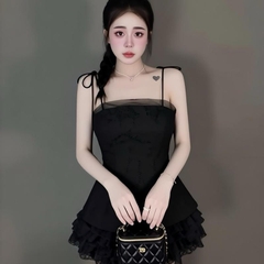 Sét bộ ren nữ hotrend váy tầng áo cúp phối lưới thân sau áo chạy chỉ thun mocking co giản dể mặc cho phong cách thời trang hiện đại