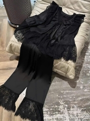 Set đồ ngủ ren nữ sexy hot trend kiểu dáng babydoll chất liệu satin mềm mại thiết kế tháng mát