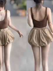 Sét đồ nữ hotrend áo thun ba lỗ quần short xếp li dáng bí
