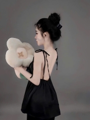 Sét đồ ngũ áo 2 dây phối ren hở lưng kèm quần ống rộng satin mềm mại chất liệu sang trọng