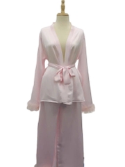 Sét bộ ngủ nữ vạt chéo tay dài bèo chất liệu satin mềm mại sang chảnh quyến rũ