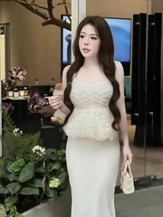 Áo nữ hotrend kiểu dáng baby 2 dây chất liệu ren gợn sóng bồng bềnh thiết kế nữ tính trẻ trung có mút nâng đỡ tự nhiên