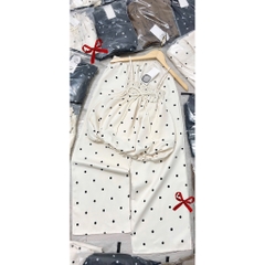 Set đồ bộ chấm bi dây mảnh, set bộ mặc nhà chấm bi quần suông ống rộng Hum Fashion