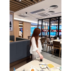 Set bộ đũi tơ phối ren tiểu thư, bộ quần dài áo cổ V bèo nhún cao cấp Hum Fashion