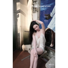 Áo lụa 2 dây cổ đổ, áo yếm lụa bóng hai dây hở lưng sexy sang chảnh Hum Fashion