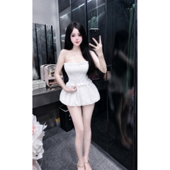 Set váy bí quây ren hoa, set bộ áo quây váy bí bồng tiểu thư sang chảnh Hum Fashion