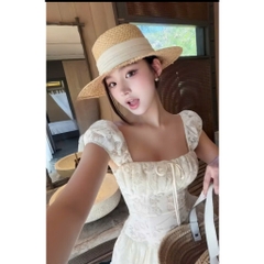 Váy nữ thêu ren hoa nàng thơ sang chảnh, váy babydoll phong cách hàn quốc kèm quần bảo hộ