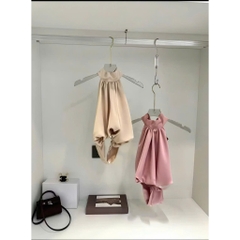 Áo cổ yếm dáng bí bồng, áo yếm lụa bo gấu dáng ngắn quyến rũ sang chảnh Hum Fashion