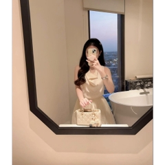 Set áo lụa sát nách kèm chân váy ren, set áo kiểu kèm chân váy ngắn xếp ly xòe bồng tiểu thư Hum Fashion