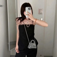 Áo 2 dây hoạ tiết ren nổi buộc nơ vai hai lớp tiểu thư, áo nữ nàng thơ mặc đi chơi dạo phố