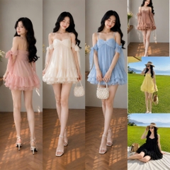 Váy nữ bồng xoè đi biển đi chơi mùa hè siêu xinh, váy công chúa sang chảnh tiểu thư