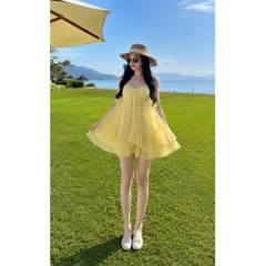 Váy nữ bồng xoè đi biển đi chơi mùa hè siêu xinh, váy công chúa sang chảnh tiểu thư