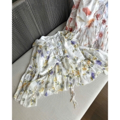 Áo voan bèo rộng cánh tiên tay loe, áo kiểu voan tơ nhún bèo tầng xòe rộng dáng tiểu thư Hum Fashion