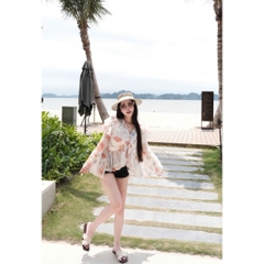 Áo babydoll hoạ tiết hoa bồng xoè tiểu thư, áo kiểu nữ sang chảnh xinh xắn