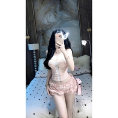 Set đồ nữ hottrend, set áo ống cúp ngực kèm quần nhún xinh tiểu thư HUM FASHION