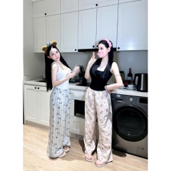 Set đồ nữ áo 2 dây kèm quần dáng dài thoải mái, set đồ mặc nhà dễ thương HUM FASHION
