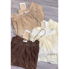 Set bộ nữ áo 2 tầng phối ren kèm quần ống suông tôn dáng, thanh lịch đi chơi dạo phố