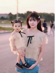 Áo nữ hotrend trễ vai babydoll voan lưới nhiều tầng thiết kế độc đáo chất liệu voan lưới nhẹ nhàng thoáng mát phù hợp mọ
