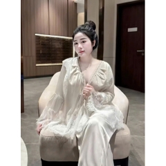 Set đồ ngủ ren nữ sexy hot trend kiểu dáng babydoll chất liệu satin mềm mại thiết kế tháng mát