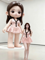 Đầm Yếm Tơ Chấm Bi Xếp Li Eo Dáng Xoè Dây Peplum Kèm Quần Bảo Hộ Chất Liệu Tơ Nến Mềm Mại Thoải Mái