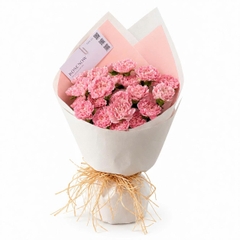 Bó Hoa Cẩm Chướng Hồng Bọc Giấy Trắng | Quà Tặng 20/10 Cho Mẹ · Cô Giáo · Bạn Bè · Đồng Nghiệp [HCM Only]