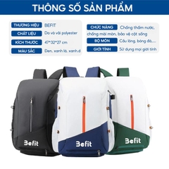 Balo Thể Thao BEFIT Chính Hãng Đa Năng Sử Dụng Cầu Lông, Pickleball, Bóng Đá Balo Chống Thấm Nước Chống Mài Mòn BLB01