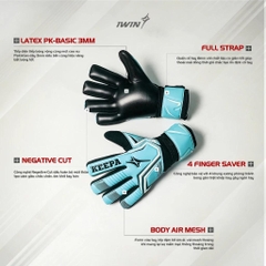 Găng tay thủ môn KEEPA A05 IWIN X BEFIT chính hãng có xương, găng tay bắt bóng có xương cao cấp siêu bền