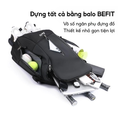 Balo Thể Thao BEFIT Chính Hãng Đa Năng Sử Dụng Cầu Lông, Pickleball, Bóng Đá Balo Chống Thấm Nước Chống Mài Mòn BLB01
