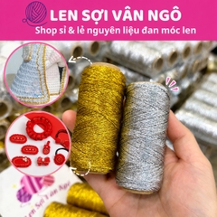 Sợi kim tuyến 1mm dùng để móc viền trang trí (cuộn 10gr ko tính lõi)