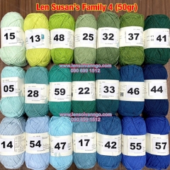 Len Susan 4 đan móc áo, khăn, thú bông, mũ... (cuộn 50gr) (26284)