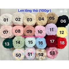 Len lông thỏ siêu mượt đan/móc thú bông, khăn, mũ (cuộn 100gr) (26299)