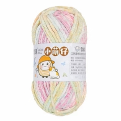 Len nhung mèo MÀU LOANG móc thú bông (cuộn 50gr) (26305)