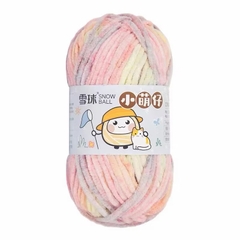 Len nhung mèo MÀU LOANG móc thú bông (cuộn 50gr) (26305)