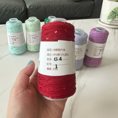 Sợi cotton kim sa lấp lánh, sợi sequin lấp lánh (cuộn 50gr) (26258)