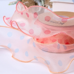 2.2m Ruy băng voan chấm bi gợn sóng (bản 5cm) (26119)