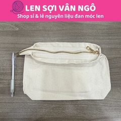 PK túi: Túi vải canvas dây kéo S2 (Ngang 24cm x Cao 17cm)(26131)