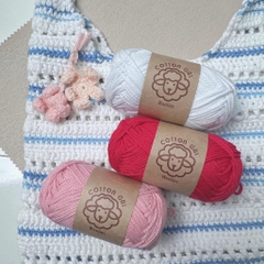 Sợi Cotton Gai WOOLIES 3mm móc túi, mũ (cuộn 100g) (26390)