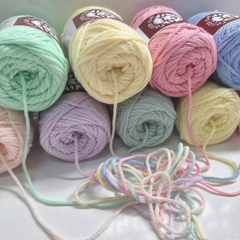 Sợi Cotton Gai WOOLIES 3mm móc túi, mũ (cuộn 100g) (26390)
