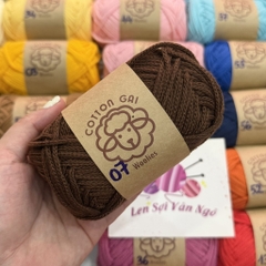 Sợi Cotton Gai WOOLIES 3mm móc túi, mũ (cuộn 100g) (26390)