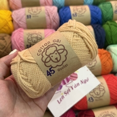 Sợi Cotton Gai WOOLIES 3mm móc túi, mũ (cuộn 100g) (26390)