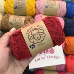 Sợi Cotton Gai WOOLIES 3mm móc túi, mũ (cuộn 100g) (26390)
