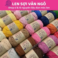 Sợi Cotton Gai WOOLIES 3mm móc túi, mũ (cuộn 100g) (26390)