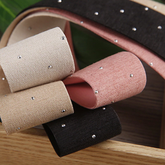 2 mét ruy băng vải đính đá (bản 2.5cm) (26119)