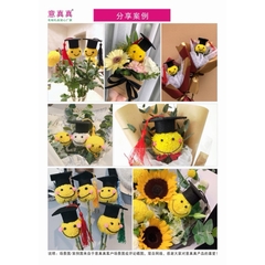 Combo 5 cái Mũ tốt nghiệp mini trang trí thú bông handmade (26091)