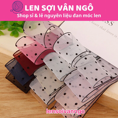 2 mét Ruy băng vải voan chấm bi (bản 4cm) (26119)