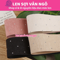 2 mét ruy băng vải đính đá (bản 2.5cm) (26119)