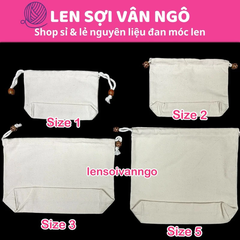 PK túi: Túi vải canvas rút dây S1 (Ngang 22cm x Cao 15cm)(26126)
